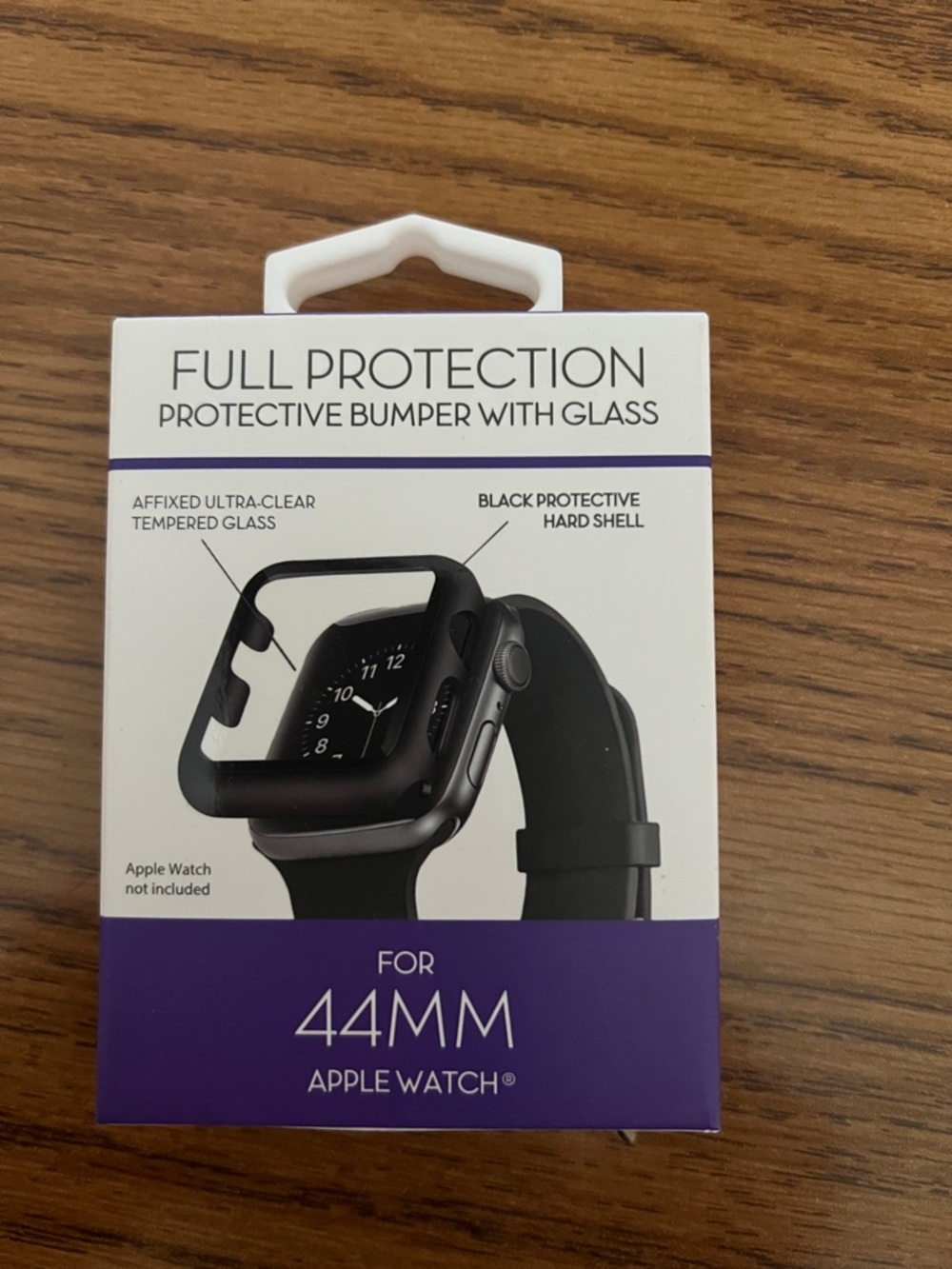 Apple 44mm Protective Bumper Case with Tempered Glass - Black